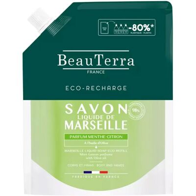 Beauterra Marseille Jabón de Limón Menta Recarga 900 ml Beauterra Marseille Jabón de Limón Menta Recarga 900 ml
