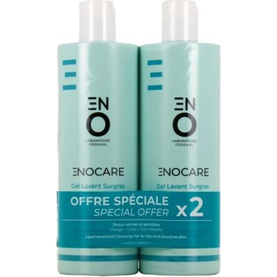 Codexial Enocare Gel Lavant Surgras - Peaux Sèches et Sensibles - 2x400 ml - Publicité Codexial Enocare Gel Lavant Surgras - Peaux Sèches et Sensibles - 2x400 ml - Publicité