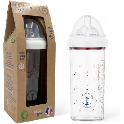 Le Biberon Français Marine Nationale Butelka dla niemowląt - 360ml - Przeciwwkłośny Le Biberon Français Marine Nationale Butelka dla niemowląt - 360ml - Przeciwwkłośny