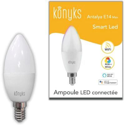 Konyks Antalya E14 Max Easy - Lampe LED 25W Wi-Fi Bluetooth RGB - Publicité Konyks Antalya E14 Max Easy - Lampe LED 25W Wi-Fi Bluetooth RGB - Publicité