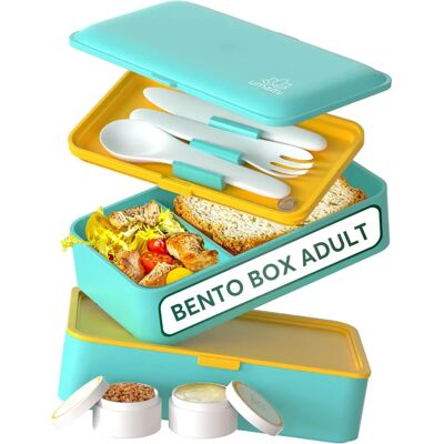 Umami Original Bento Box Set 1.183 L Turquoise, Geel - Lunch Box Umami Original Bento Box Set 1.183 L Turquoise, Geel - Lunch Box