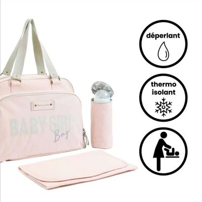 Baby on Board Sac à Langer Rose - Changeur et Porte-biberon - Publicité Baby on Board Sac à Langer Rose - Changeur et Porte-biberon - Publicité