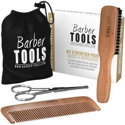 BARBER TOOLS - Boîte Entretien Barbe - Huile barbe 30ml - Grooming Kit - Publicité BARBER TOOLS - Boîte Entretien Barbe - Huile barbe 30ml - Grooming Kit - Publicité