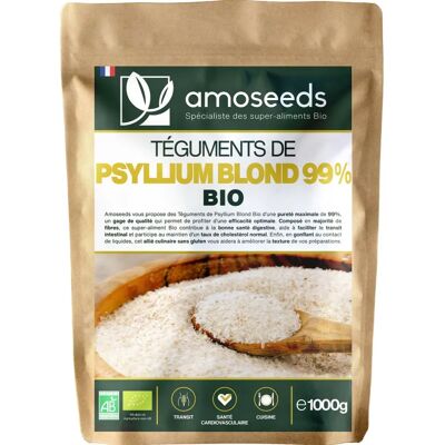 Amoseeds Psyllium Blond Bio 1kg Téguments - Psyllium, Aide Digestive, Sans Gluten - Publicité Amoseeds Psyllium Blond Bio 1kg Téguments - Psyllium, Aide Digestive, Sans Gluten - Publicité