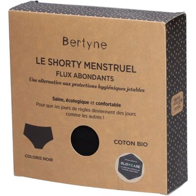 BERTYNE Shorty Menstruel - Coton bio Flux abondant Taille 3XL Noir - Publicité BERTYNE Shorty Menstruel - Coton bio Flux abondant Taille 3XL Noir - Publicité