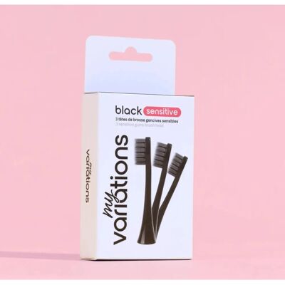 Pack de 3 Têtes de Brosse à Dents Noires Sensibles - My Variations - Publicité Pack de 3 Têtes de Brosse à Dents Noires Sensibles - My Variations - Publicité