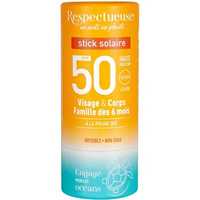 Respectueuse SPF50 Sonnenstick für Gesicht und Körper - Sonnenschutz Respectueuse SPF50 Sonnenstick für Gesicht und Körper - Sonnenschutz