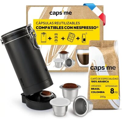 Caps Me Coffret de Capsules Réutilisables - Noir - Coffret de Capsules de Café - Publicité Caps Me Coffret de Capsules Réutilisables - Noir - Coffret de Capsules de Café - Publicité