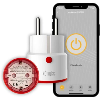 Smart Plug KONYKS Priska Max 3 EU - 16A, WiFi & Bluetooth, Monitoraggio energia Smart Plug KONYKS Priska Max 3 EU - 16A, WiFi & Bluetooth, Monitoraggio energia