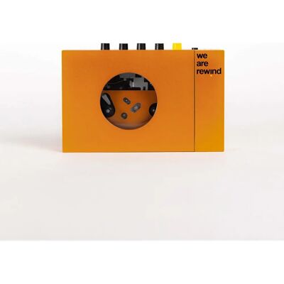 WE ARE REWIND Lecteur de cassette portable - Bluetooth - Orange - Publicité WE ARE REWIND Lecteur de cassette portable - Bluetooth - Orange - Publicité
