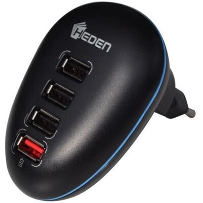 Heden - ACCHAUSB4P - Noir - 4 USB - chargeur d'appareils mobiles - Publicité Heden - ACCHAUSB4P - Noir - 4 USB - chargeur d'appareils mobiles - Publicité