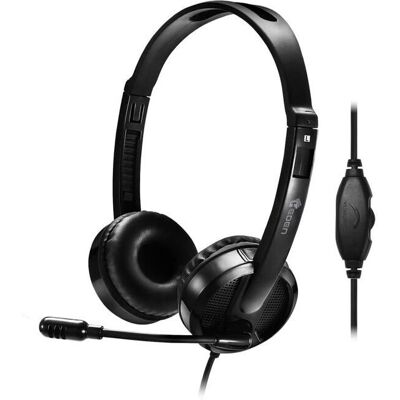 HEDEN - Casque micro - noir - double jack 3,5 mm pivotant - Headset - Publicité HEDEN - Casque micro - noir - double jack 3,5 mm pivotant - Headset - Publicité