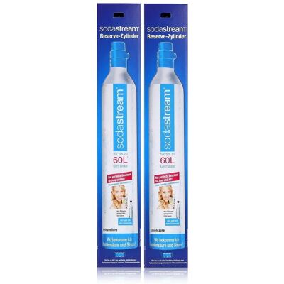 Sodastream 2 x 60L cilindros de CO2 - Compatible con todas las máquinas de soda Sodastream 2 x 60L cilindros de CO2 - Compatible con todas las máquinas de soda