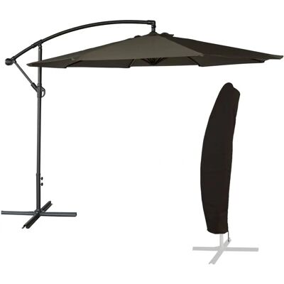 Happy Garden PAR541G-C Parasol de patio - Gris Rond - Parasol de patio - Publicité Happy Garden PAR541G-C Parasol de patio - Gris Rond - Parasol de patio - Publicité