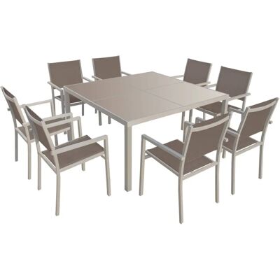 Happy Garden Cagliari ensemble de mobilier extérieur - 8 places - Résistant UV - Publicité Happy Garden Cagliari ensemble de mobilier extérieur - 8 places - Résistant UV - Publicité