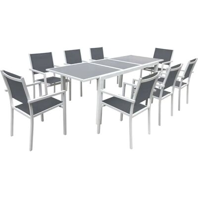 Ensemble de mobilier d'extérieur blanc Happy Garden - Publicité Ensemble de mobilier d'extérieur blanc Happy Garden - Publicité