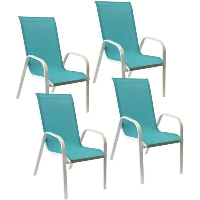 Chaise Extérieure Happy Garden - Bleu - Design moderne - Résistant UV - Lot de 4 - Publicité Chaise Extérieure Happy Garden - Bleu - Design moderne - Résistant UV - Lot de 4 - Publicité