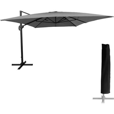 Parasol rectangulaire gris Happy Garden - Publicité Parasol rectangulaire gris Happy Garden - Publicité