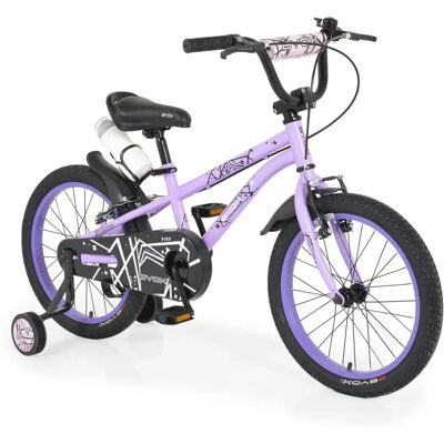 Byox violetter Kinderfahrrad 18 Zoll - Stützräder, Klingel Byox violetter Kinderfahrrad 18 Zoll - Stützräder, Klingel