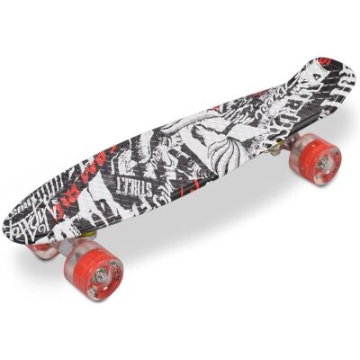 Byox Kinder Skateboard - 22" Czaszka - Leicht, Robust, LED Rollen Byox Kinder Skateboard - 22" Czaszka - Leicht, Robust, LED Rollen