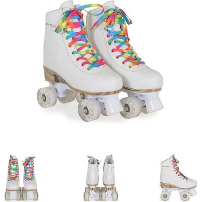 Byox Donna Weiße Rollschuhe mit Glitzer - Verstellbare Größen Byox Donna Weiße Rollschuhe mit Glitzer - Verstellbare Größen