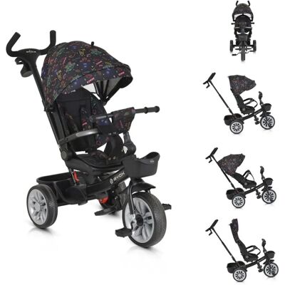 Byox Dreirad Space 3 in 1 - Buntstift - Baby Dreirad mit Getränkehalter, Korb, Schiebegriff Byox Dreirad Space 3 in 1 - Buntstift - Baby Dreirad mit Getränkehalter, Korb, Schiebegriff