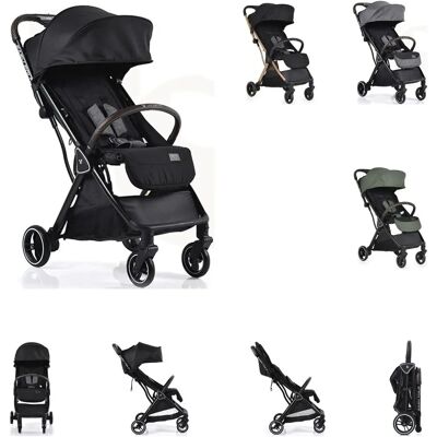 Cangaroo Leichter Aluminium Faltbarer Kinderwagen mit Verstellbarem Sonnendach - Schwarz - Kinderwagen Cangaroo Leichter Aluminium Faltbarer Kinderwagen mit Verstellbarem Sonnendach - Schwarz - Kinderwagen