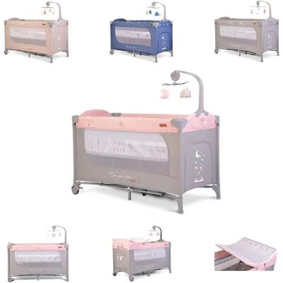 Cangaroo Reisebett - Pink - Zweistöckiges Laufstall mit Wickelauflage - Produkttyp Cangaroo Reisebett - Pink - Zweistöckiges Laufstall mit Wickelauflage - Produkttyp