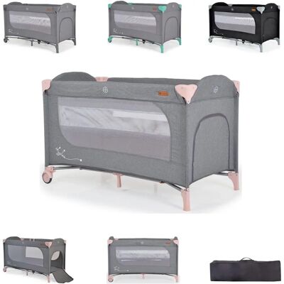 Cangaroo Skyglow Reisebett - 2 Ebenen, Pink, Räder, Matratze, Seiteneingang, Tasche, Bremsen Cangaroo Skyglow Reisebett - 2 Ebenen, Pink, Räder, Matratze, Seiteneingang, Tasche, Bremsen