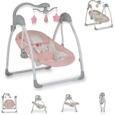 Moni Cangaroo Babywippe Elektrisch Jessica - Babywippe, Verstellbar, Musik, Rosa Moni Cangaroo Babywippe Elektrisch Jessica - Babywippe, Verstellbar, Musik, Rosa