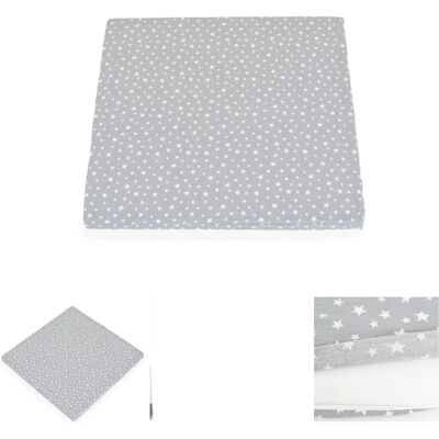 Moni Komfort Laufgittermatratze - 88x88x5 cm - Grau Sterne Moni Komfort Laufgittermatratze - 88x88x5 cm - Grau Sterne