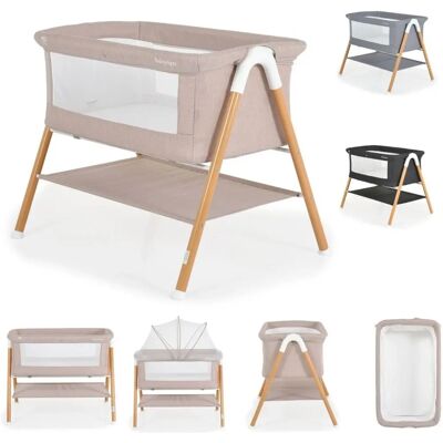 Moni Kalinihta Beistellbett mit Reißverschluss, Moskitonetz, Holzoptik Moni Kalinihta Beistellbett mit Reißverschluss, Moskitonetz, Holzoptik