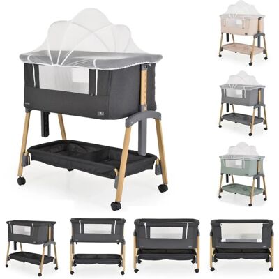 Cangaroo Babybett Schwarzkopf - Verstellbar, Matratze, Moskitonetz Cangaroo Babybett Schwarzkopf - Verstellbar, Matratze, Moskitonetz