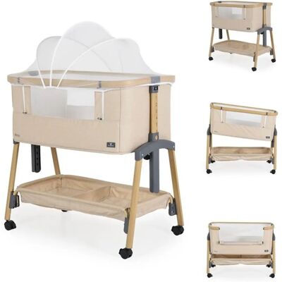 Cangaroo Amo Beige Babybett - Verstellbarer Co-Sleeper & Standalone Cangaroo Amo Beige Babybett - Verstellbarer Co-Sleeper & Standalone