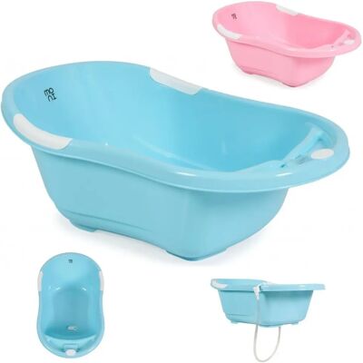 Moni Baby Badewanne Blau - Platzsparend mit Wasserablauf Moni Baby Badewanne Blau - Platzsparend mit Wasserablauf