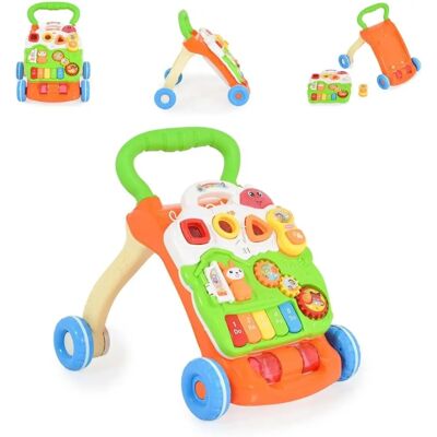 Moni Lauflernwagen Piano 999c - Baby Walker, Abnehmbares Spielcenter, Melodien, Lichter, Geräusche Moni Lauflernwagen Piano 999c - Baby Walker, Abnehmbares Spielcenter, Melodien, Lichter, Geräusche