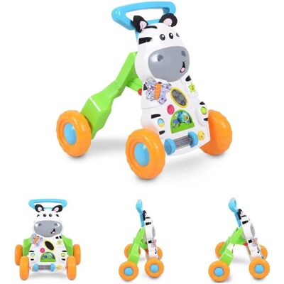 Moni Laufwagen kleines Zebra - Klappbar, Verstellbarer Griff, Melodien Moni Laufwagen kleines Zebra - Klappbar, Verstellbarer Griff, Melodien