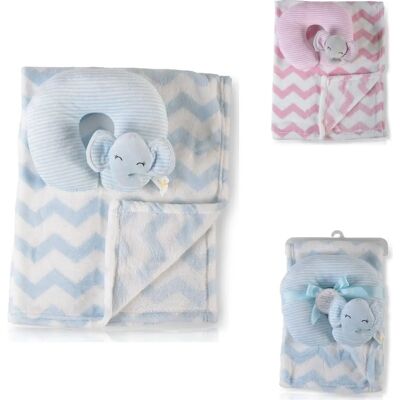 Cangaroo Babydecke Sammy - 90x75cm, Blau, Nackenkissen Cangaroo Babydecke Sammy - 90x75cm, Blau, Nackenkissen