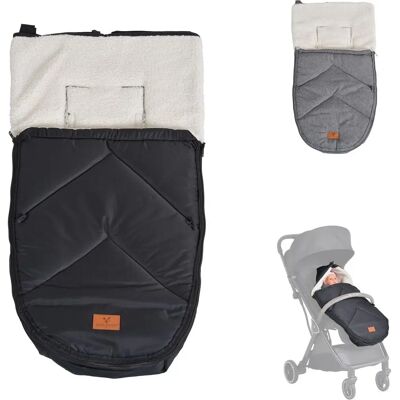 Cangaroo Luxe Kinderwagen-Fußsack - Wetterfest Schwarz Cangaroo Luxe Kinderwagen-Fußsack - Wetterfest Schwarz