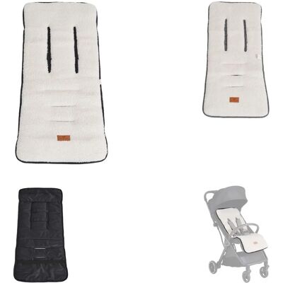 Cangaroo Luxe Universal Kinderwagen Sitzkissen - Hoher Komfort Schwarz Cangaroo Luxe Universal Kinderwagen Sitzkissen - Hoher Komfort Schwarz