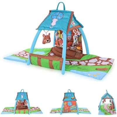 Lorelli Spielbogen kleines Haus mit hängenden Tieren - Krabbeldecke Lorelli Spielbogen kleines Haus mit hängenden Tieren - Krabbeldecke