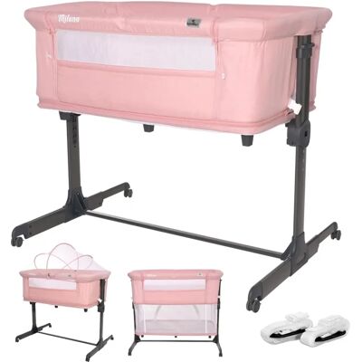 Lorelli Baby Bett Milano 2in1 mit Moskitonetz - Rosa Lorelli Baby Bett Milano 2in1 mit Moskitonetz - Rosa