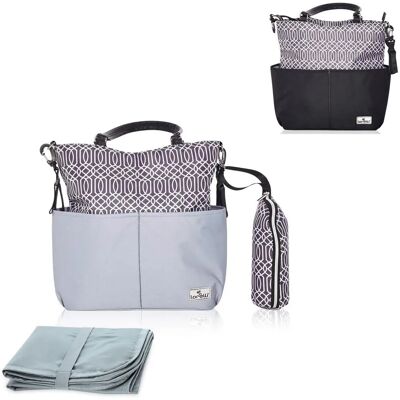 Lorelli Windeltasche Laura - Grau, 2 Außentaschen, Reißverschluss, Wickelunterlage Lorelli Windeltasche Laura - Grau, 2 Außentaschen, Reißverschluss, Wickelunterlage