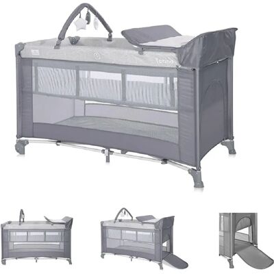 Lit de voyage Lorelli Torino Plus 2 niveaux - Pliable, Gris foncé, Sûr pour bébé - Publicité Lit de voyage Lorelli Torino Plus 2 niveaux - Pliable, Gris foncé, Sûr pour bébé - Publicité