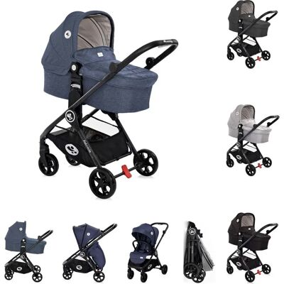 Lorelli Kompakt Reversibler 2-in-1 Kinderwagen - Blau Lorelli Kompakt Reversibler 2-in-1 Kinderwagen - Blau