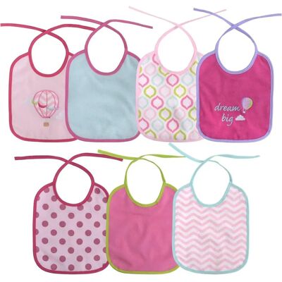 Baby Care Pink Babylatz-Set - 7-teilig, Einlagig, Waschbar Baby Care Pink Babylatz-Set - 7-teilig, Einlagig, Waschbar