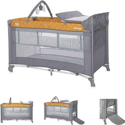 Lorelli Reisebett Torino Plus - Klappbar, 2 Ebenen, Gelb Lorelli Reisebett Torino Plus - Klappbar, 2 Ebenen, Gelb