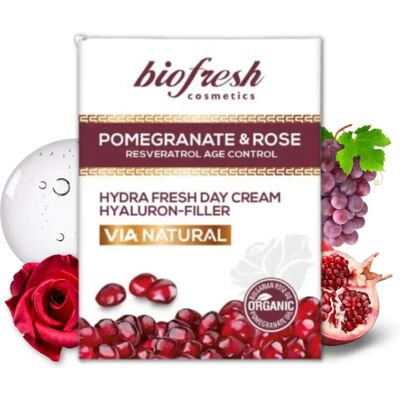 BIOFRESH - Hyaluron-filler Pomegranate & Rose - Day Cream - Publicité BIOFRESH - Hyaluron-filler Pomegranate & Rose - Day Cream - Publicité