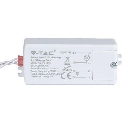 Sensore porta VT-8026 Bianco - Compatto e Facile da Installare Sensore porta VT-8026 Bianco - Compatto e Facile da Installare