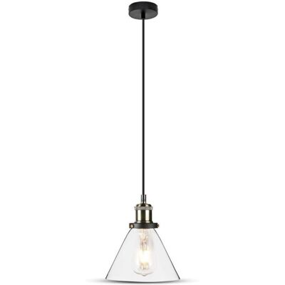 V-TAC VT-7185 Lampadario sospeso - Vetro trasparente, E27, Elegante V-TAC VT-7185 Lampadario sospeso - Vetro trasparente, E27, Elegante